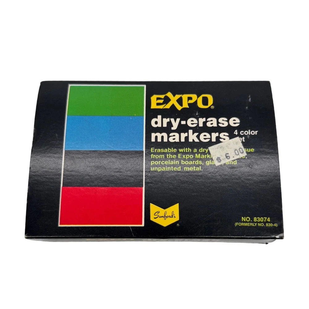 Vintage Sanford Expo Dry Erase Markers 4 Color Set 83074 Chisel Tip SMELLY